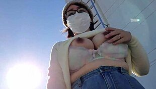 this married asian milf aika-frau getting so excited with outdoor masturbation, her big tits bouncing 😍