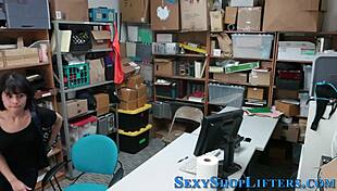 teen thief's face gets cumshot