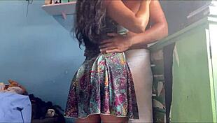 Brunette latina fucks her husband's friend