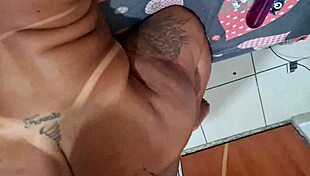 Fat Brunette With Tattoos Gets Her Ass Licked And Gaped By Big Black Cock