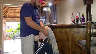 Cute Blonde With Blue Eyes Lifts Skirt For Quick Intimate Moment