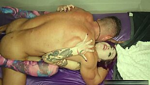 purple hair babe gets cumshot by maximo garcia