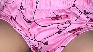 my stepfather gets very horny with my pajamas and comes on my bed, brunette bent over