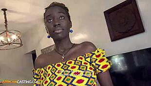 saggy tits ebony slut giving sloppy blowjob pov