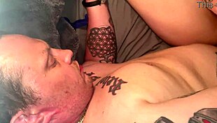 the pretty slut's tight shaved pussy getting bareback fucked