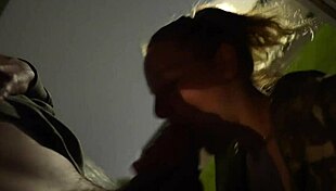 Babe sucks big cock during tornado warning