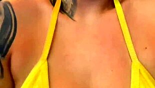 Training In Gym Facing Copacabana Beach In Transparent Bikini, Guys Stare At Wet Pussies.