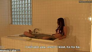 japanese femdom risa, are you drowning your slave in the bathtub with anal toys?
