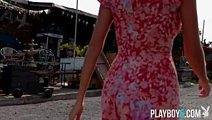 petite russian milf strips naked outdoors revealing her perfect natural body