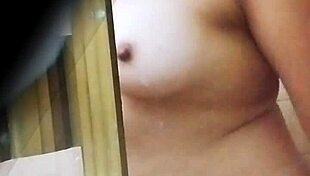 Spying on the beautiful Colombian teacher in the bathroom during her promotion trip.