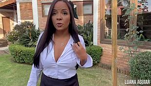 Naughty schoolgirl masturbates in break