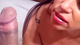 husband leaves for work, leaving wife with lover for fucking and blowjob