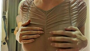 Sexy try on haul in transparent clothes at the mall