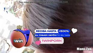 Fodendo na rua! Watch this public cumshot on big tits!