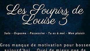 louise sighs in french solo session