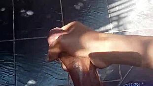 stroking my dick outdoors