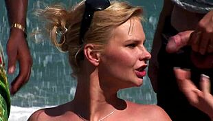 Blonde Mom Tarra White Rides Big Cock In Fishnets By The Beach