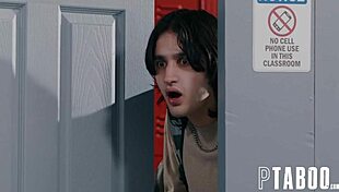 Siri Dahl and Lauren Phillips Fuck Elias in Classroom