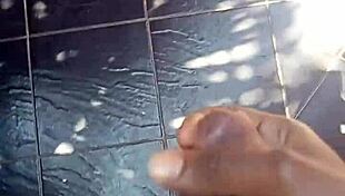 stroking my dick outdoors