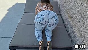 Latina Ouset gets fucked outdoors by a big cock in her huge ass