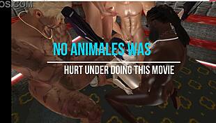 Prettynuur ENJOYS a wild 4 on 1 ORGY with wet group action