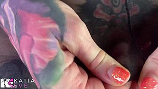 Caught jerking in nylon, bossy blackmail fantasy with joi