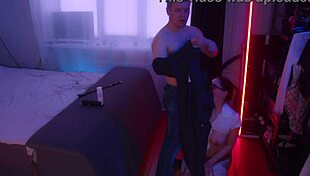 Man Pisses On Lady's Tits Then Rough Ass To Mouth