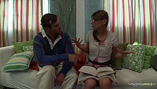 After studying hard, the cute chick feels so relieved relaxing with some nice sex.