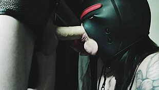 my little bitch needs whipping for touching her tits, watch her suck my dick