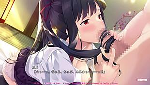 hajilove mini fandisk scene with kouta, hatsuho, and yofune in a lover's ending.