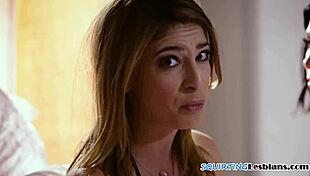 squirting stunner queening lesbian babe in erotic masturbation fingering