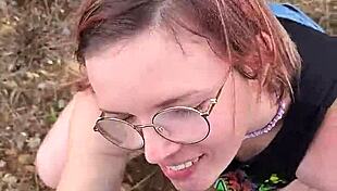 Petite amateur blows in nature during my cyprus trip