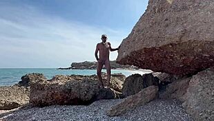 Wow! Accidental Sex on the Beach with a Little Milf Jerking My Cock to Cum!
