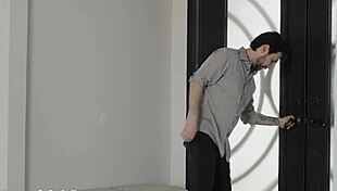 slender brunette pounded in missionary and cowgirl with load on bush