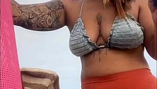 i'm at the beach, my pussy's all swollen and wet, ready for some cock!