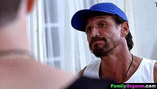 familyorgasm with competitive men burning out stepdaughters hard