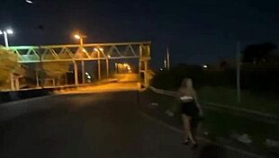 Wife Having Sensual Sex On Street With Well-Endowed Man!