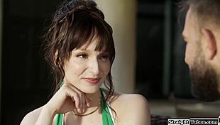 Boy assists stepmom with oral care.