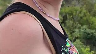 Petite amateur blows in nature during my cyprus trip