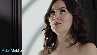 slender brunette pounded in missionary and cowgirl with load on bush