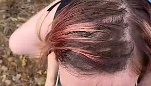 Petite amateur blows in nature during my cyprus trip