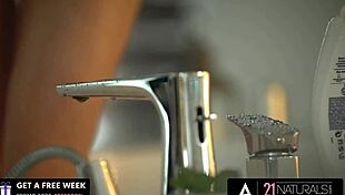 Gorgeous brunette nicole love receives facial after anal sex