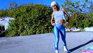 blonde cougar helps guy with full balls 😈