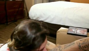 Amanda directly sucks Ralph's big cock with deepthroat