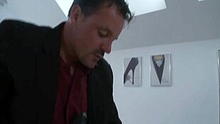 cindy dollar lures artist into steamy studio gallery fling.