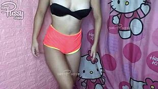 I'm watchin this teen asian chick doin nude aerobics at home