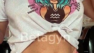 Redhead young girl takes anal with cum inside