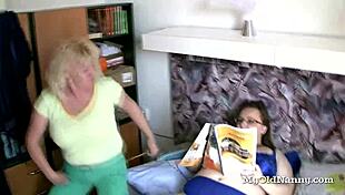 omg, this big breasted granny is going totally wild with her hairy pussy! 😱