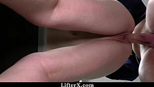 Panty thief punished by mall officer in garage