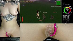 twitch egirl plays tropical monster girls with cum on pussy